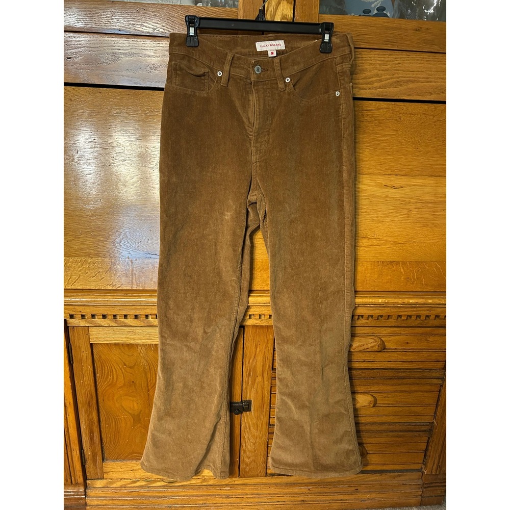 Lucky Brand Stevie Indie Sleaze High Rise Flare Corduroy Pants Brown Retro Boho